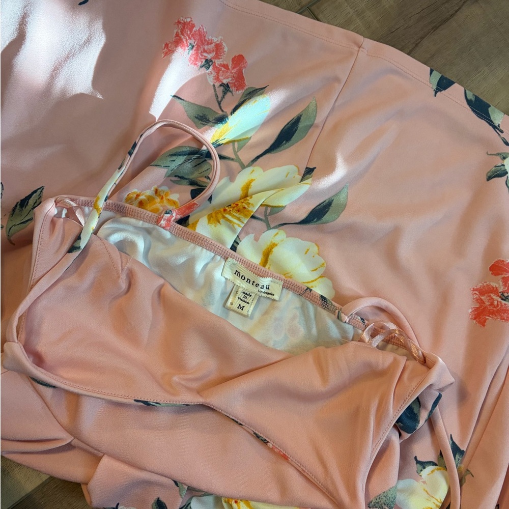 Monteau Pink Floral Dress - Picture 2 of 3